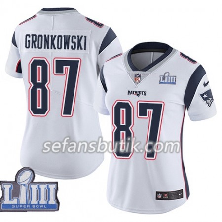New England Patriots Tröjor Rob Gronkowski 87 Nike Vit 2019 Super Bowl LIII - Dame